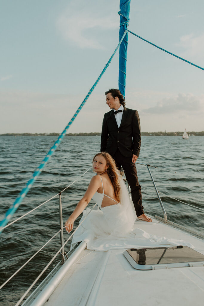 Sailboat Elopement Couple in Florida
